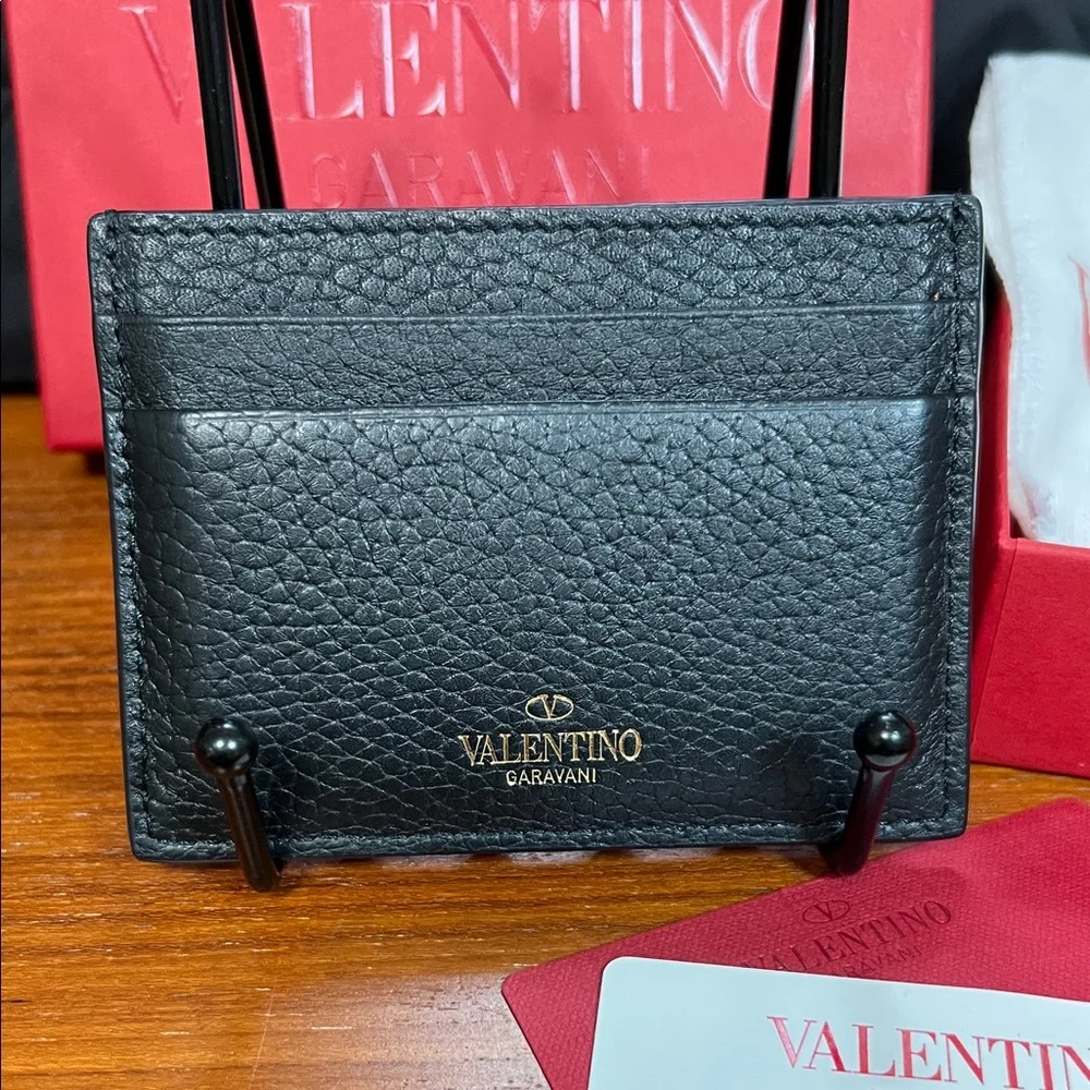 Valentino Garavani Black Wallet with Gold Studs - Picture 2 of 6